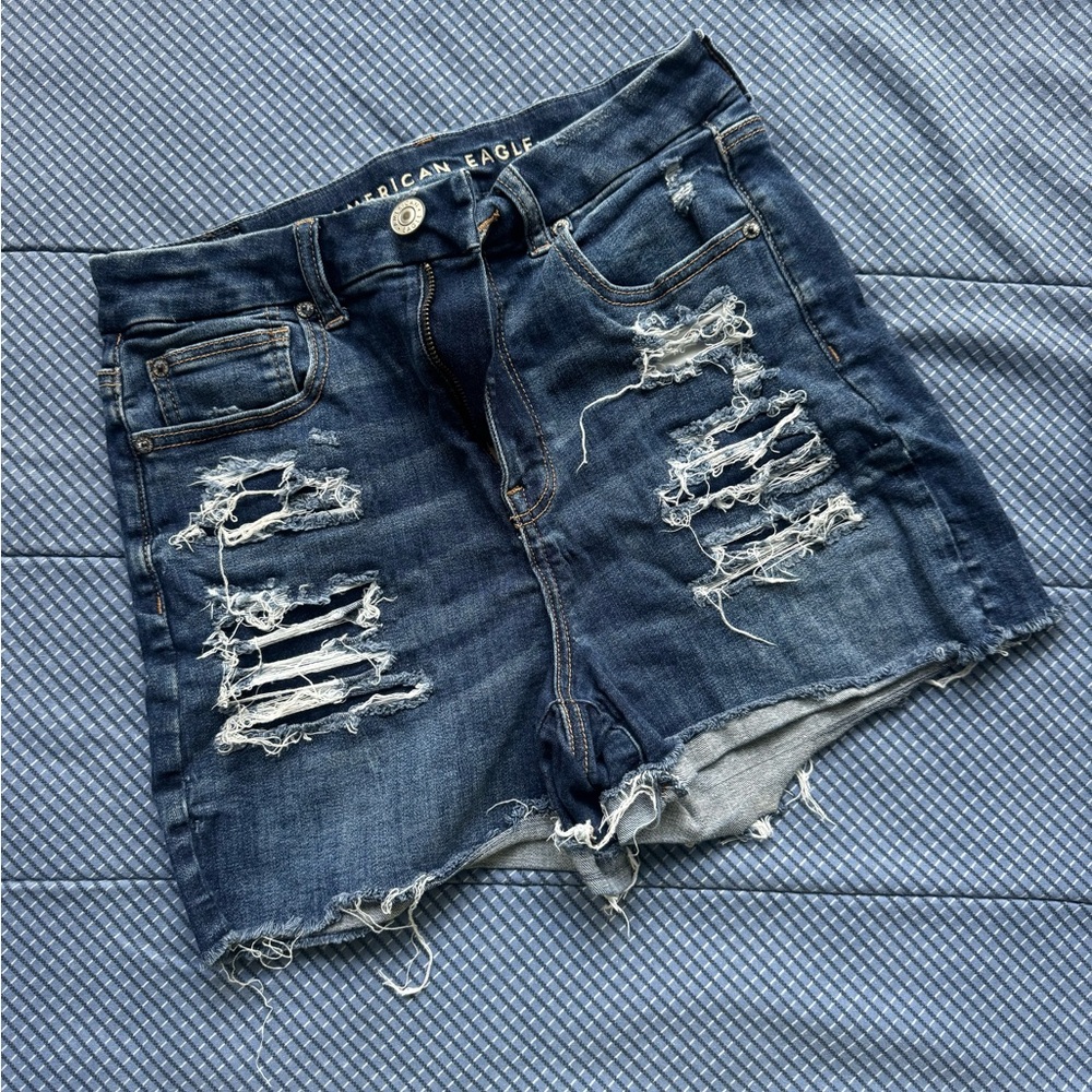 American Eagle Outfitters Blue Plaid Denim